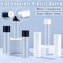 50/100/150ml Plastic Toner Lotion Bottles Refillable Travel Cosmetic Containers - White Lid + Transparent Bottle - 100ml