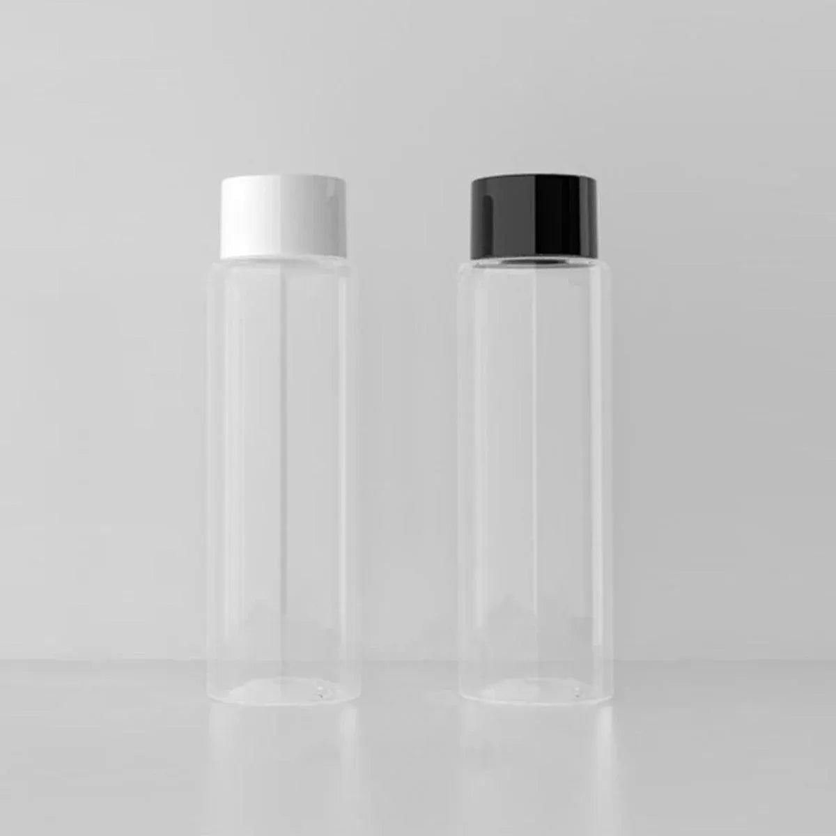 50/100/150ml Plastic Toner Lotion Bottles Refillable Travel Cosmetic Containers - White Lid + White Bottle - 150ml