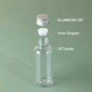 20pcs Brown Transparent Cosmetic Bottles with Aluminum Lids for Packaging - Brown-300ml