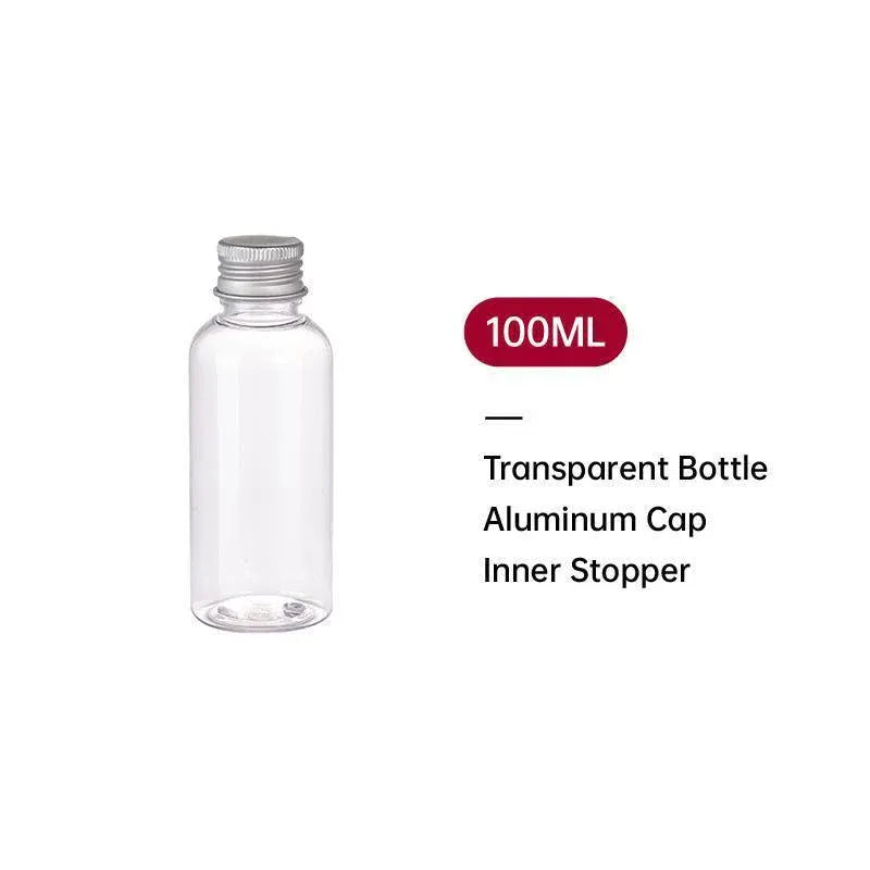 20pcs Brown Transparent Cosmetic Bottles with Aluminum Lids for Packaging - Brown-300ml