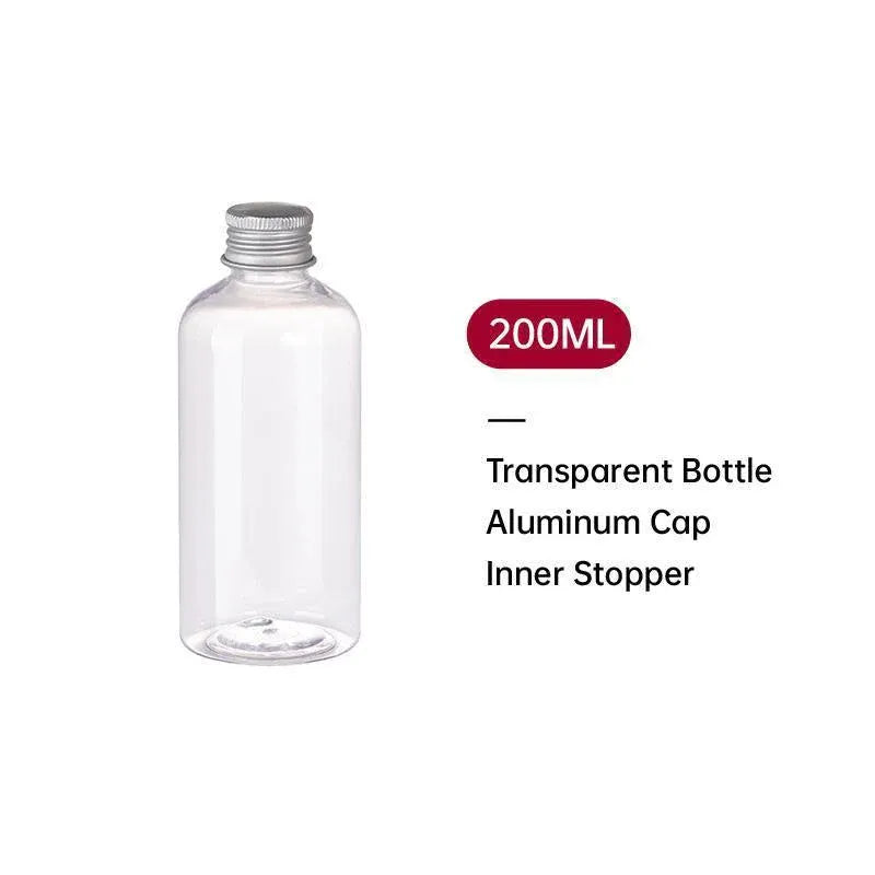 20pcs Brown Transparent Cosmetic Bottles with Aluminum Lids for Packaging - Brown-300ml