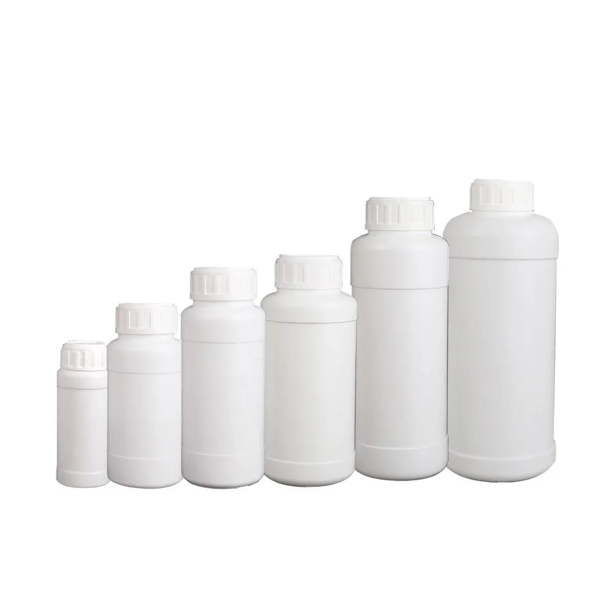 50pcs Chemical Bottle White Plastic Sample Reagent Bottles for Lab Storage - 200ml