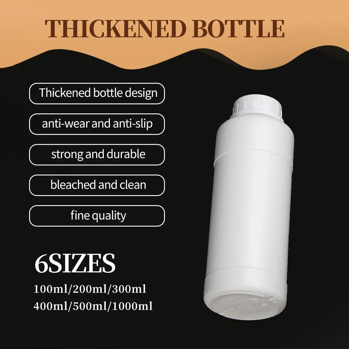 50pcs Chemical Bottle White Plastic Sample Reagent Bottles for Lab Storage - 300ml