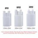 250-1000ml Plastic Twin Chamber Bottle with Tamper Evident Cap for Chemical Liquids - 8Pcs 250ml