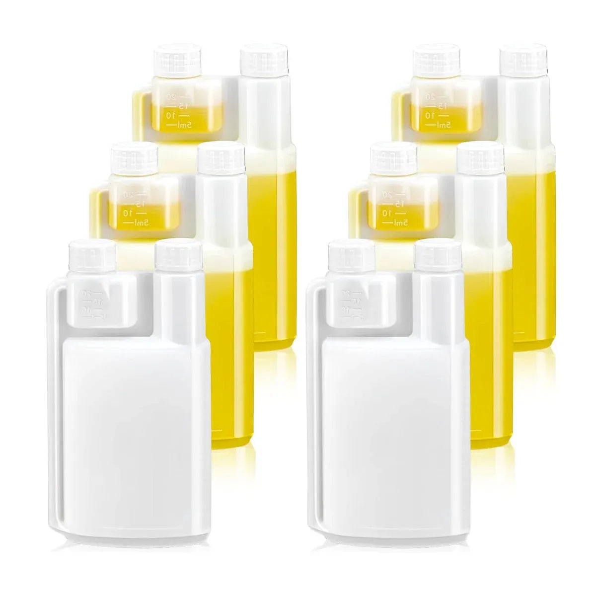 250-1000ml Plastic Twin Chamber Bottle with Tamper Evident Cap for Chemical Liquids - 8Pcs 250ml