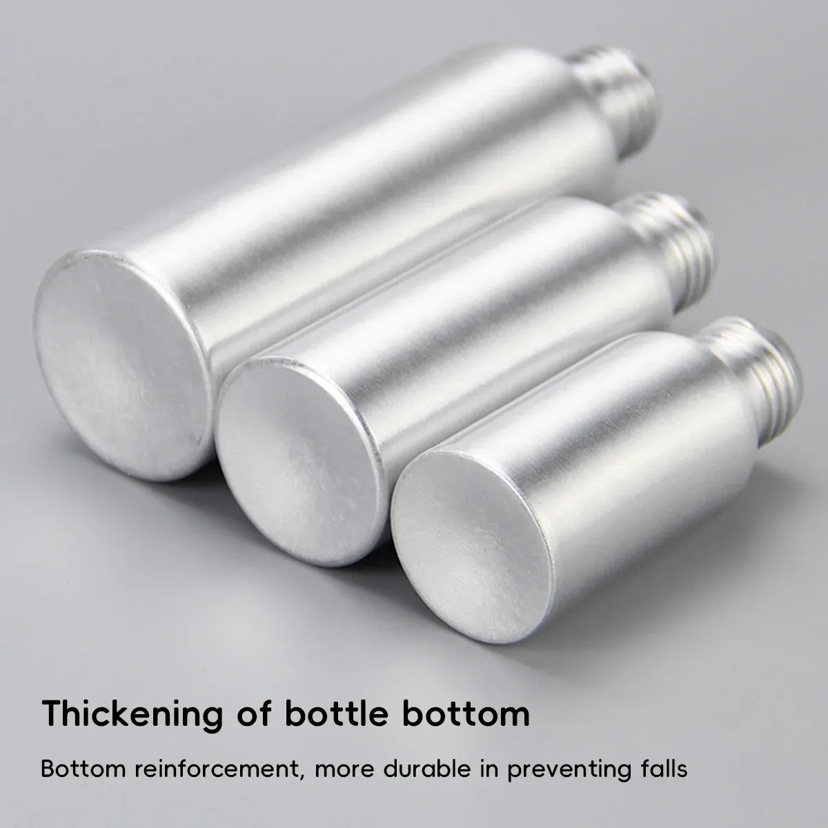 10PCS Mini Leak Proof Aluminum Bottle With Plastic Lid Essential Oil Refillable - Black