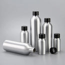 10PCS Mini Leak Proof Aluminum Bottle With Plastic Lid Essential Oil Refillable - Black