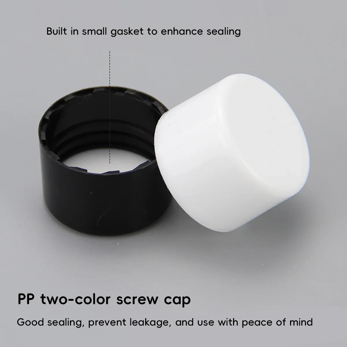 10PCS Mini Leak Proof Aluminum Bottle With Plastic Lid Essential Oil Refillable - Black