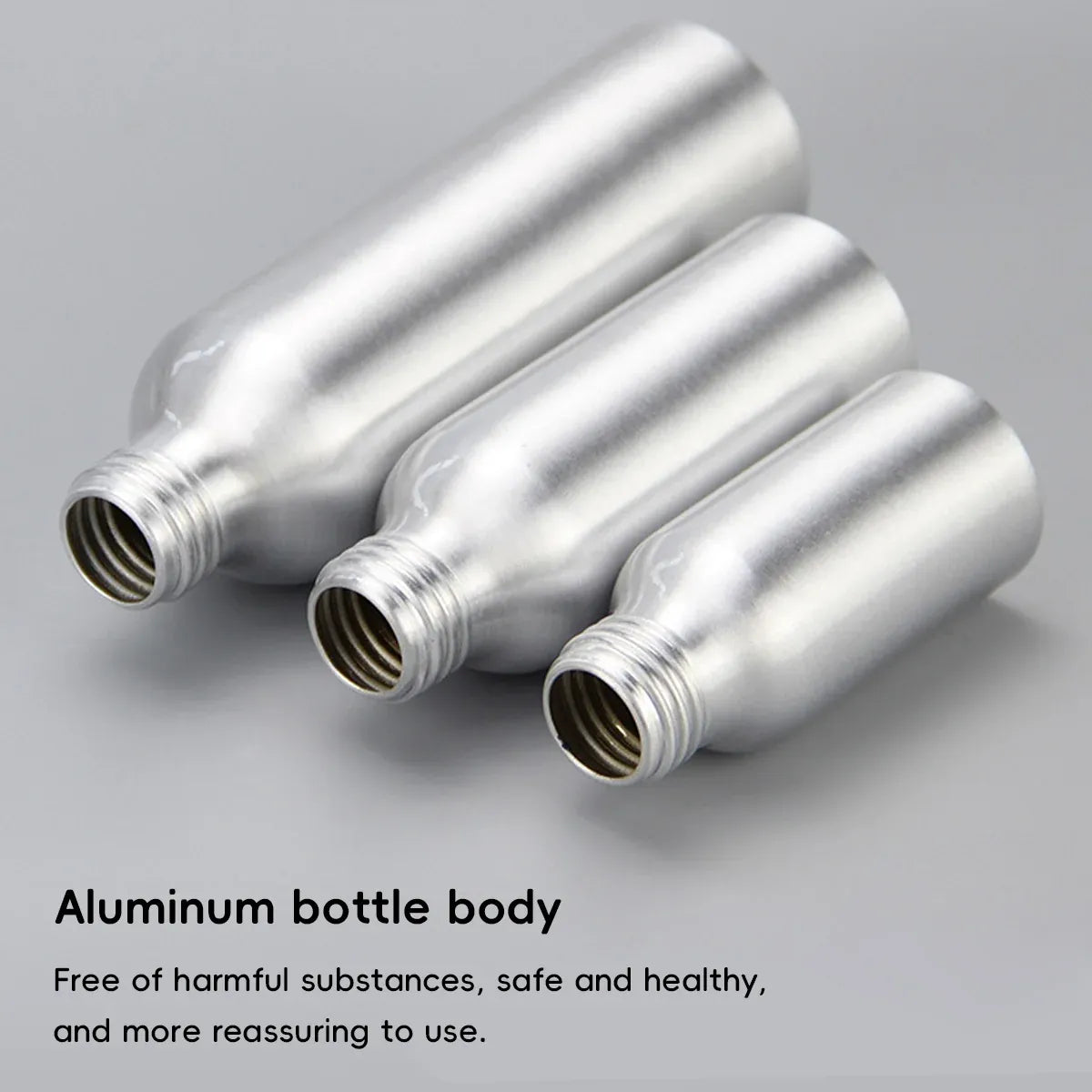 10PCS Mini Leak Proof Aluminum Bottle With Plastic Lid Essential Oil Refillable - Black