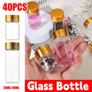 40Pcs Transparent Glass Bottle Airtight Seal Leakproof Small Items Storage Jars - 40ML