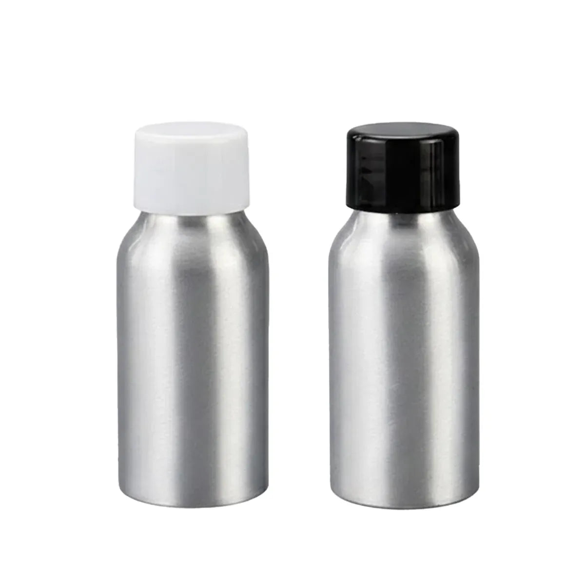 10PCS Mini Leak Proof Aluminum Bottle With Plastic Lid Essential Oil Refillable - White