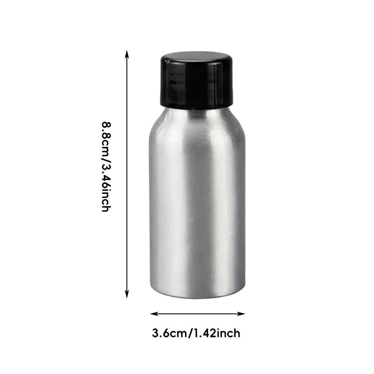 10PCS Mini Leak Proof Aluminum Bottle With Plastic Lid Essential Oil Refillable - White