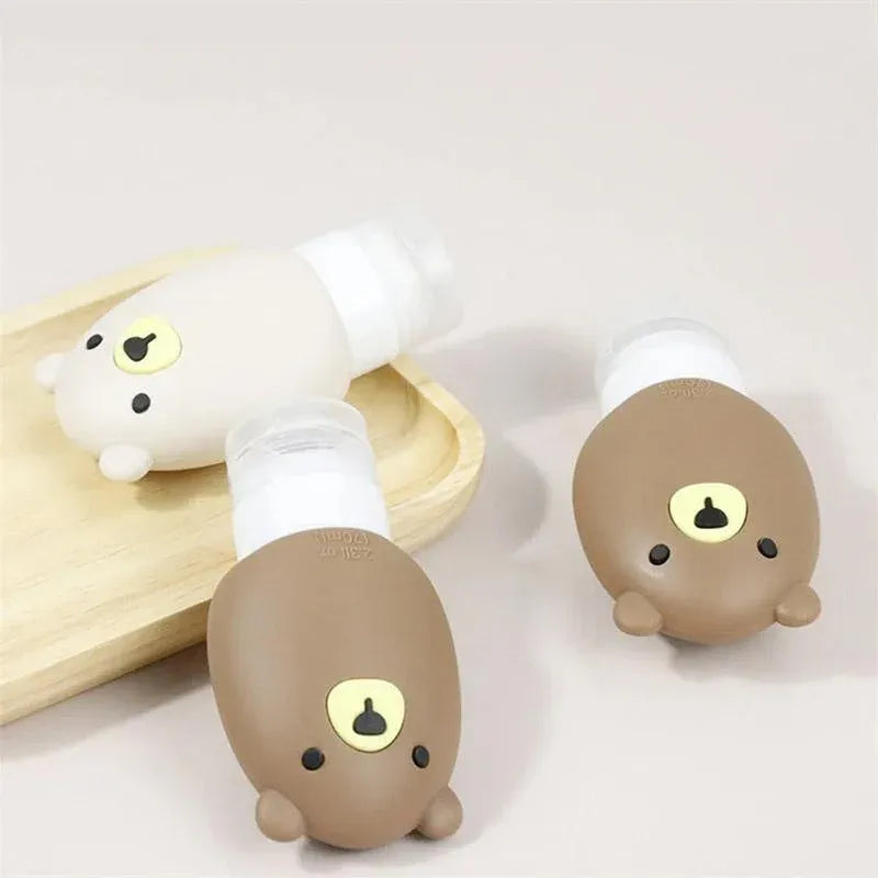 3pcs Silicone Travel Dispenser Bottles Portable Travel Size Storage Containers