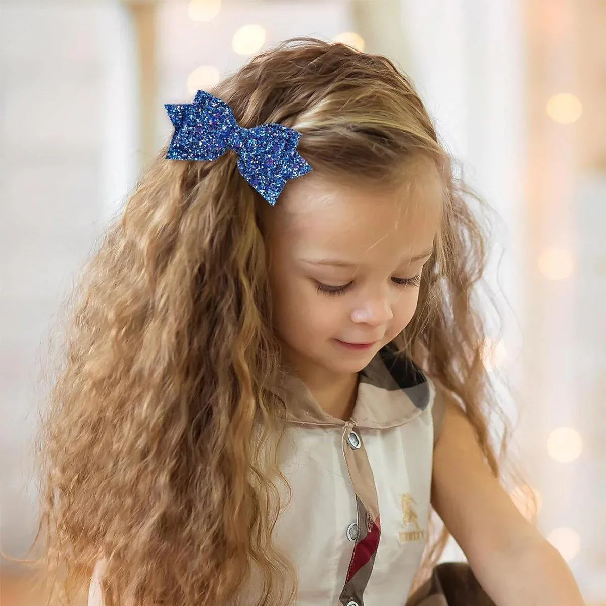 20Pcs Hair Clips Colourful Glitter Sequin Bow Set for Girls and Teens