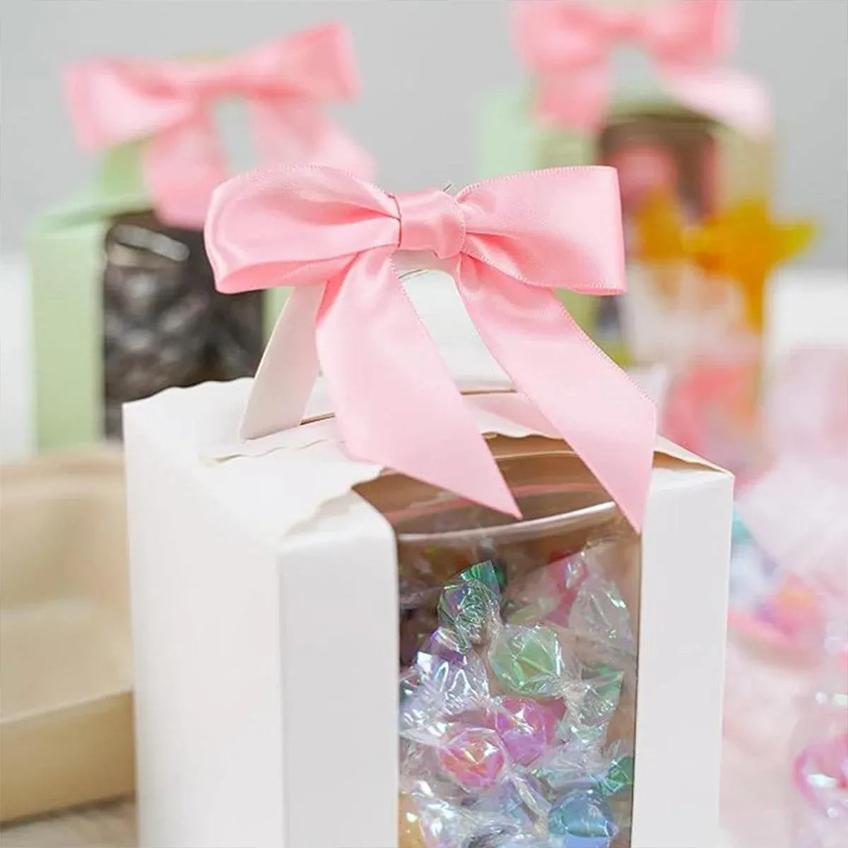 50pcs Bow Gift Packaging Sealing Tie Drawstring Baking Wrap Bag Decorative Ties - Blue