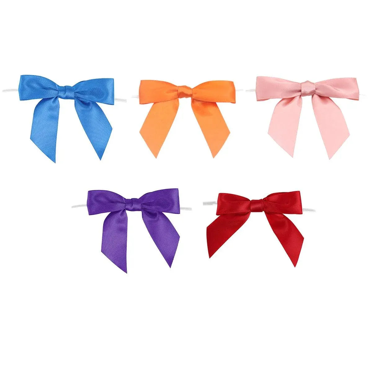 50pcs Bow Gift Packaging Sealing Tie Drawstring Baking Wrap Bag Decorative Ties - Orange