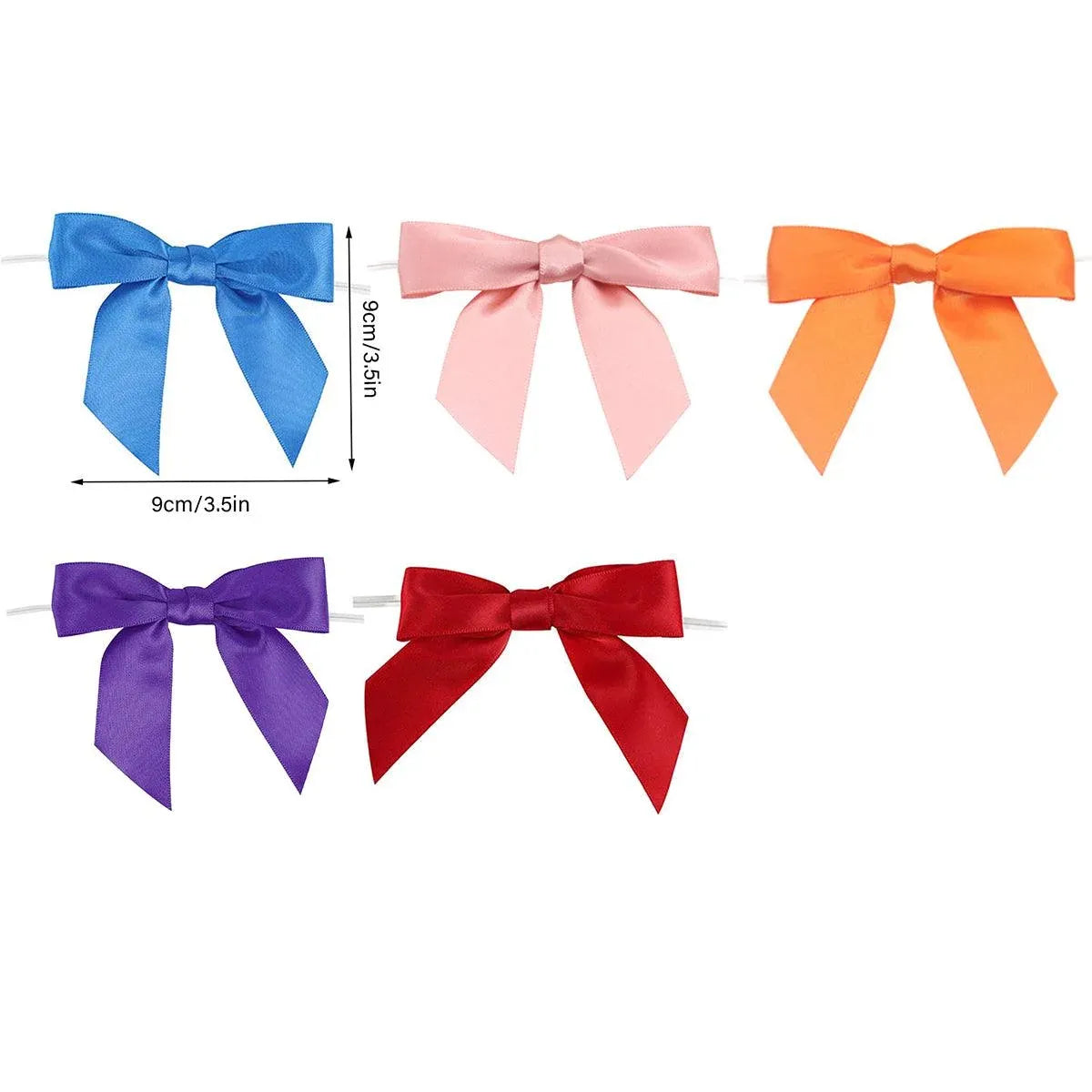 50pcs Bow Gift Packaging Sealing Tie Drawstring Baking Wrap Bag Decorative Ties - Orange