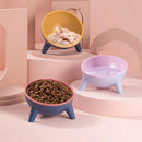 Raised Cat Bowl Pet Feeder Pet Bowl Elevated Dog Bowls 15° Tilted Pet Water Bowl - Cherry Blossom Pink