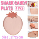 4pcs Fruit Plate Set for Home Living Room Snacks Candy Tray Decorative Use