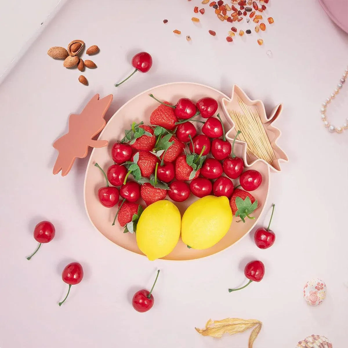 4pcs Fruit Plate Set for Home Living Room Snacks Candy Tray Decorative Use