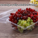 100pcs Transparent Plastic Fruit Box with Tape Cover Storage Packaging for Fruit - 250g