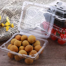 100pcs Transparent Plastic Fruit Box with Tape Cover Storage Packaging for Fruit - 250g