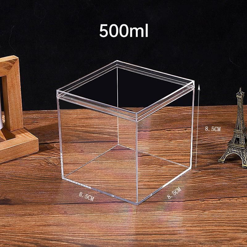 10pcs Clear Acrylic Plastic Boxes Square Storage Containers for Food  Small Item - 10pcs-85-85-85