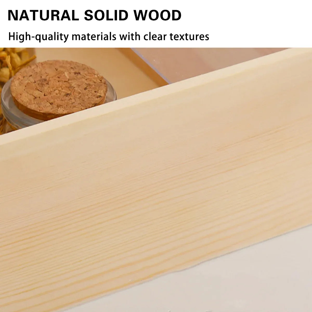 Solid Wood Storage Box with Acrylic Sliding Lid Pull Out Gift Packaging Case - 15x15x8cm