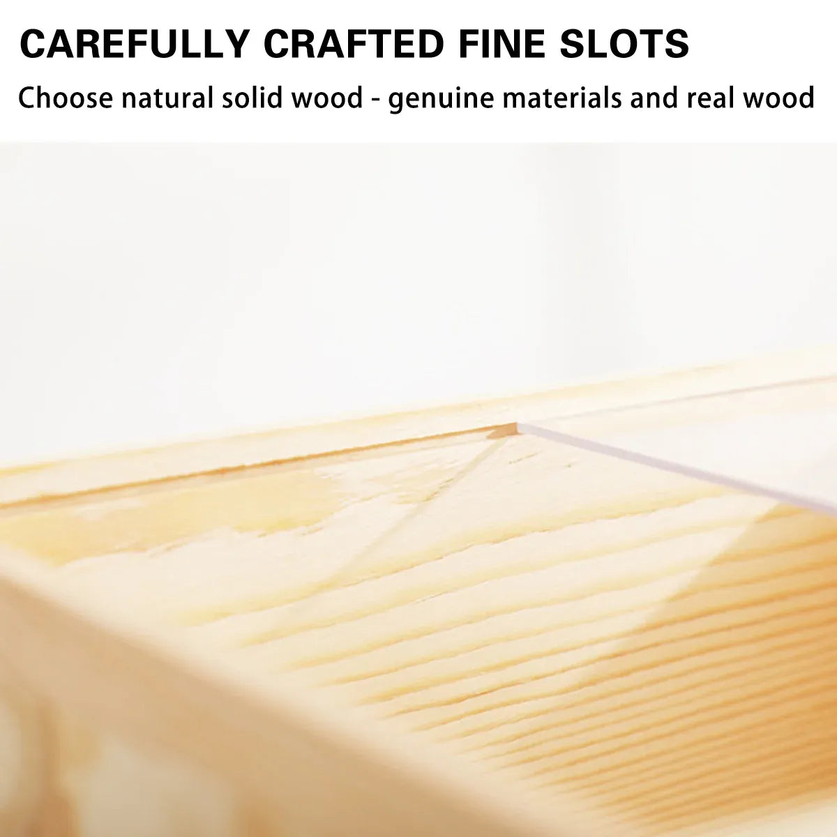 Solid Wood Storage Box with Acrylic Sliding Lid Pull Out Gift Packaging Case - 15x15x8cm