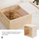 Solid Wood Storage Box with Acrylic Sliding Lid Pull Out Gift Packaging Case - 15x15x8cm