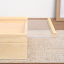 Solid Wood Storage Box with Acrylic Sliding Lid Pull Out Gift Packaging Case - 15x15x8cm