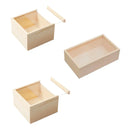 Solid Wood Storage Box with Acrylic Sliding Lid Pull Out Gift Packaging Case - 20x20x10cm