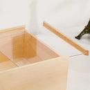 Solid Wood Storage Box with Acrylic Sliding Lid Pull Out Gift Packaging Case - 20x20x10cm