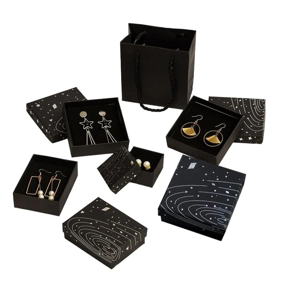 20x Holographic Silver Foil Jewelry Box for Earrings Bracelets Rings Packing Box - 5*5*3cm（Box）