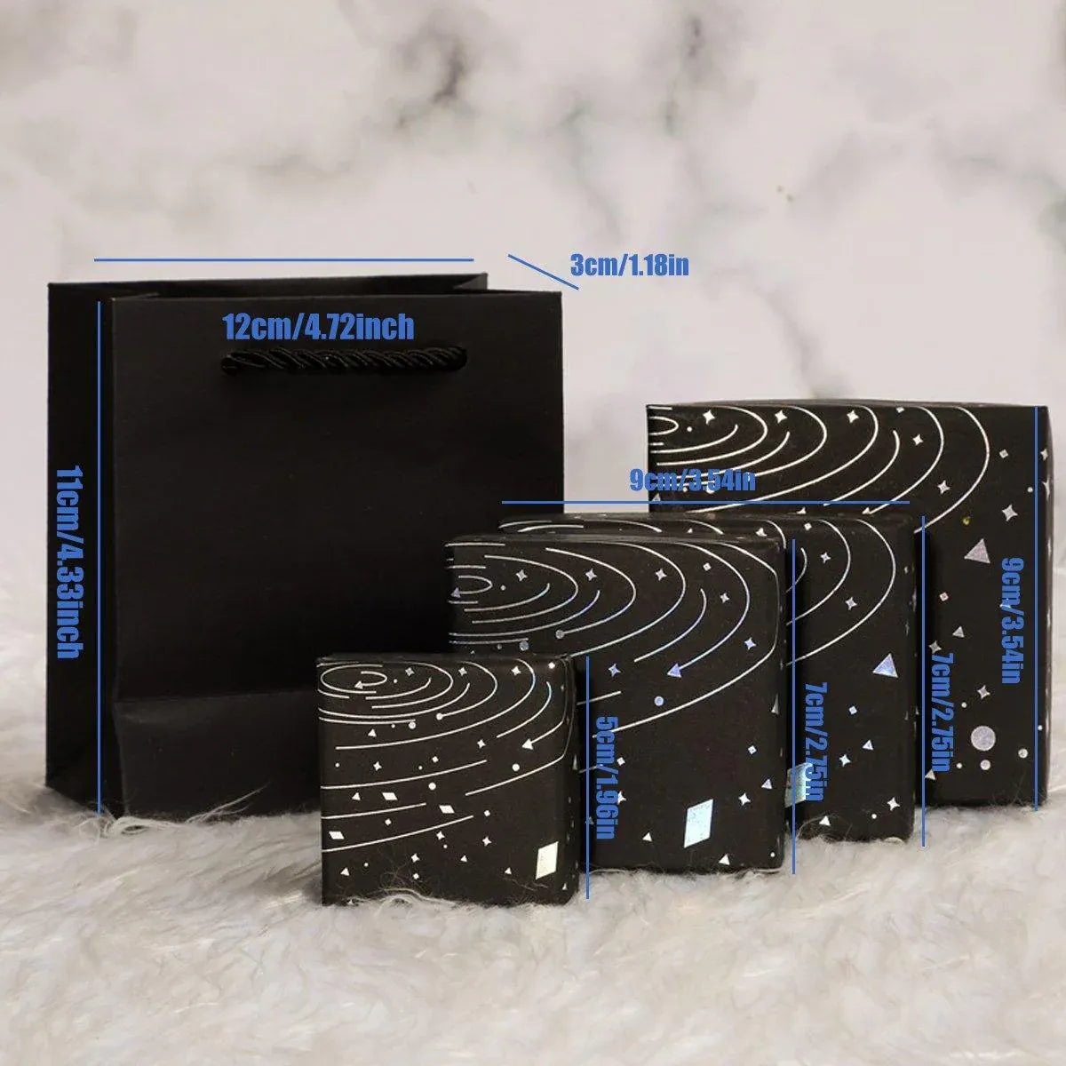 20x Holographic Silver Foil Jewelry Box for Earrings Bracelets Rings Packing Box - 5*5*3cm（Box）
