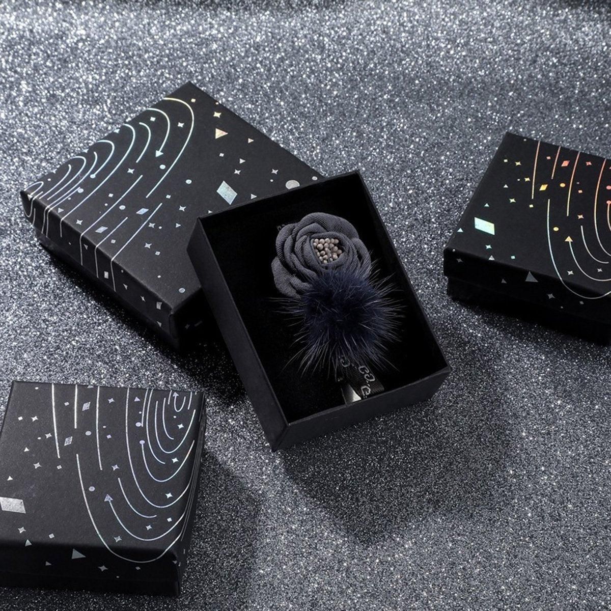 20x Holographic Silver Foil Jewelry Box for Earrings Bracelets Rings Packing Box - 5*5*3cm（Box）