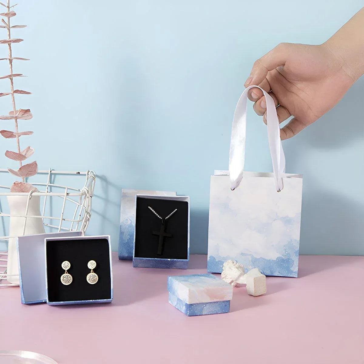 20PCS Cloud Jewelry Box Earrings Necklace Ring Bracelet DisplayOrganizer - 7*7*3cm（Box）