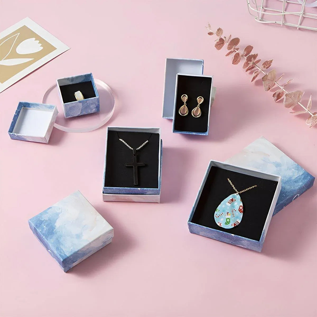 20PCS Cloud Jewelry Box Earrings Necklace Ring Bracelet DisplayOrganizer - 7*7*3cm（Box）