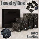 20x Holographic Silver Foil Jewelry Box for Earrings Bracelets Rings Packing Box - 7*9*3cm（Box）