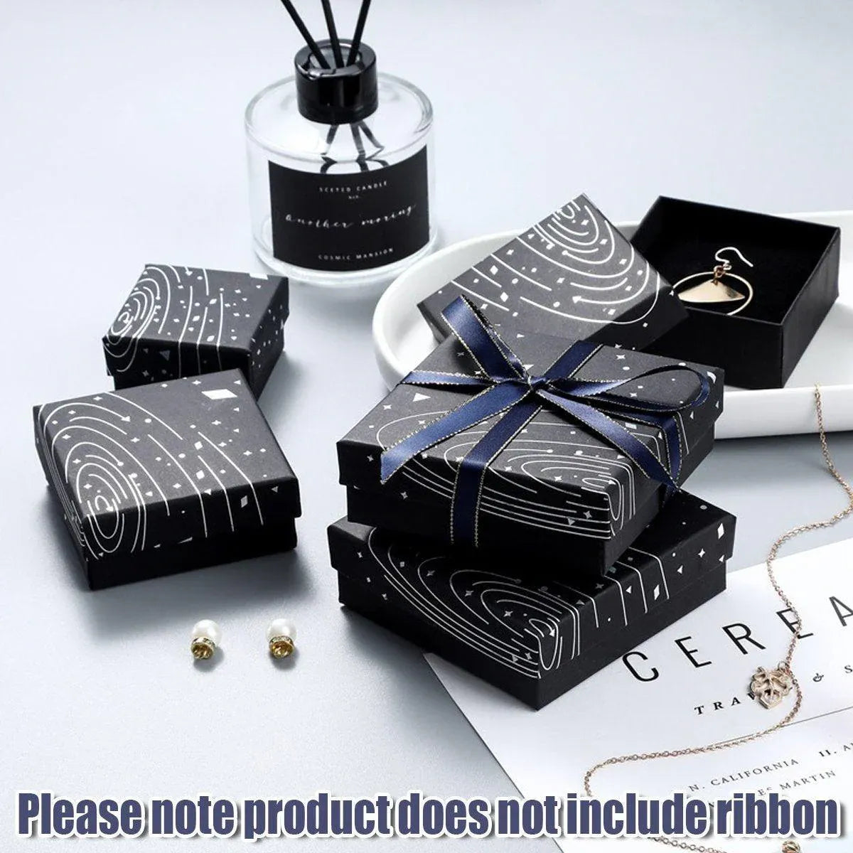 20x Holographic Silver Foil Jewelry Box for Earrings Bracelets Rings Packing Box - 7*9*3cm（Box）