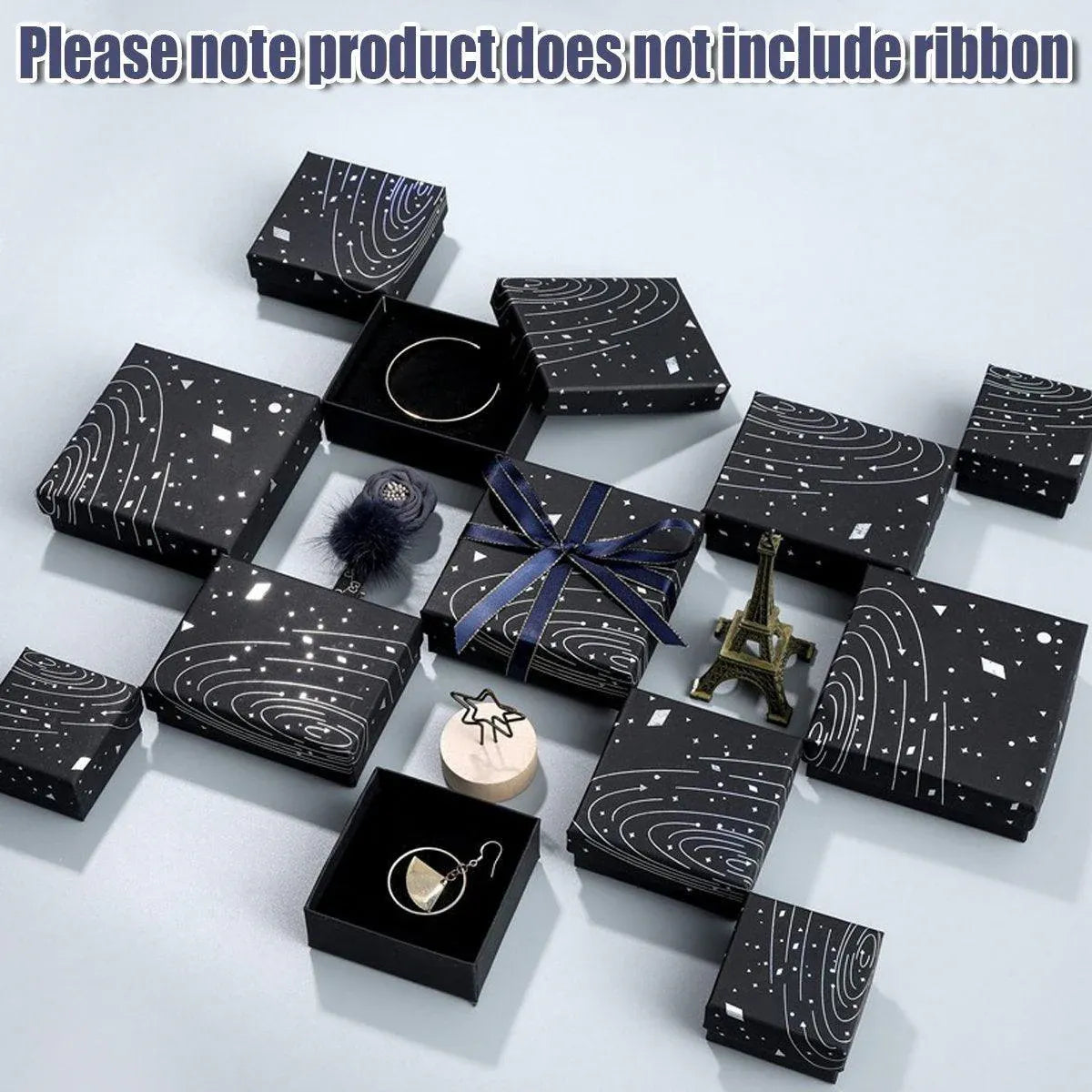 20x Holographic Silver Foil Jewelry Box for Earrings Bracelets Rings Packing Box - 7*9*3cm（Box）