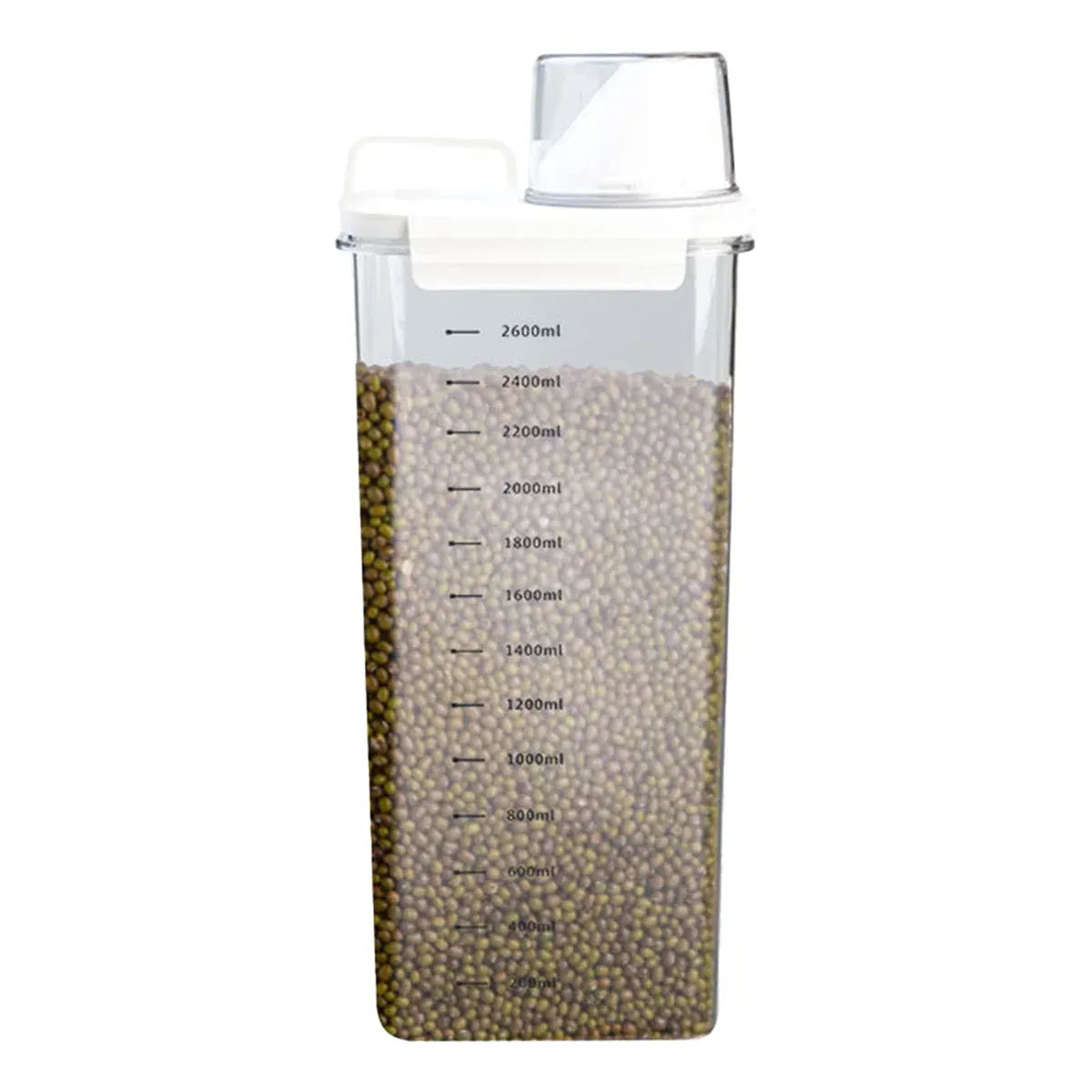 Sealed Household Grain Storage Box Transparent Rice Bucket Kitchen Storage - 2900ml