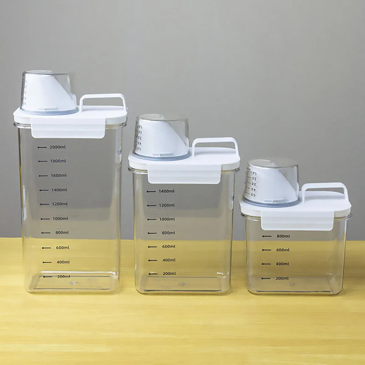 Sealed Household Grain Storage Box Transparent Rice Bucket Kitchen Storage - 2900ml