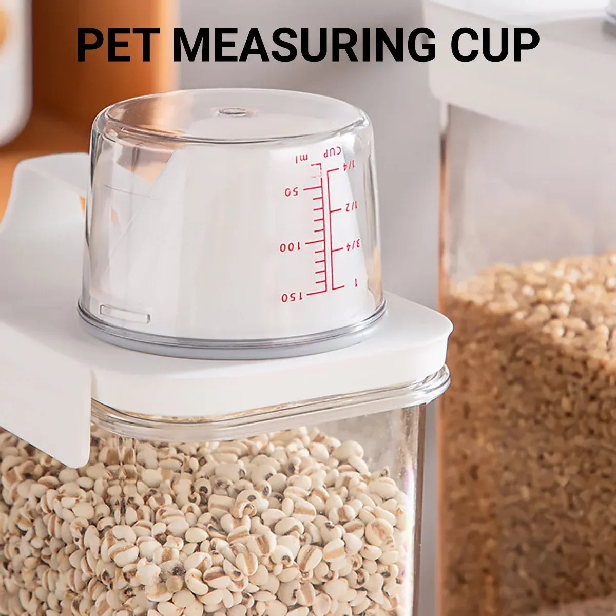 Sealed Household Grain Storage Box Transparent Rice Bucket Kitchen Storage - 2900ml