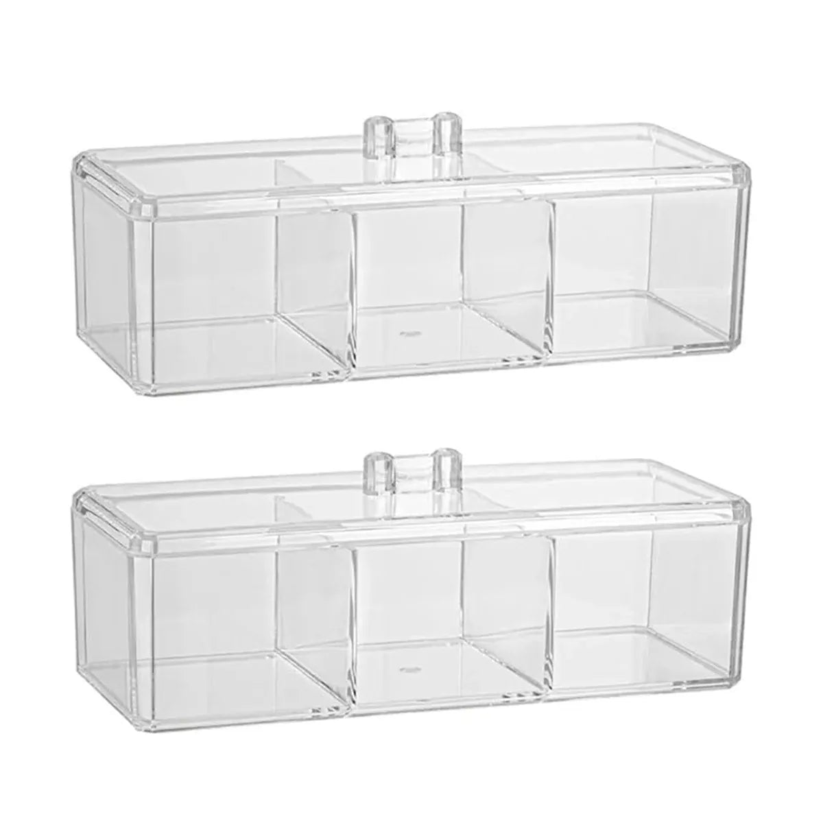 2PCS Multi-Function Plastic Storage Boxes with Lids Transparent for Home Use
