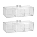 2PCS Multi-Function Plastic Storage Boxes with Lids Transparent for Home Use