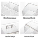 2PCS Multi-Function Plastic Storage Boxes with Lids Transparent for Home Use