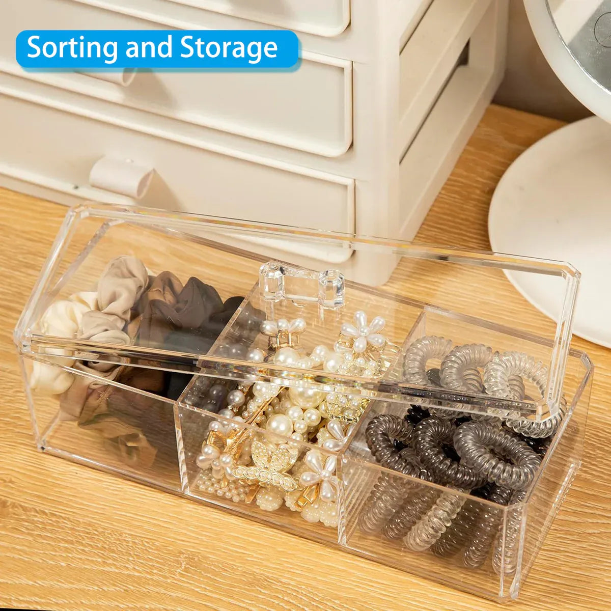2PCS Multi-Function Plastic Storage Boxes with Lids Transparent for Home Use