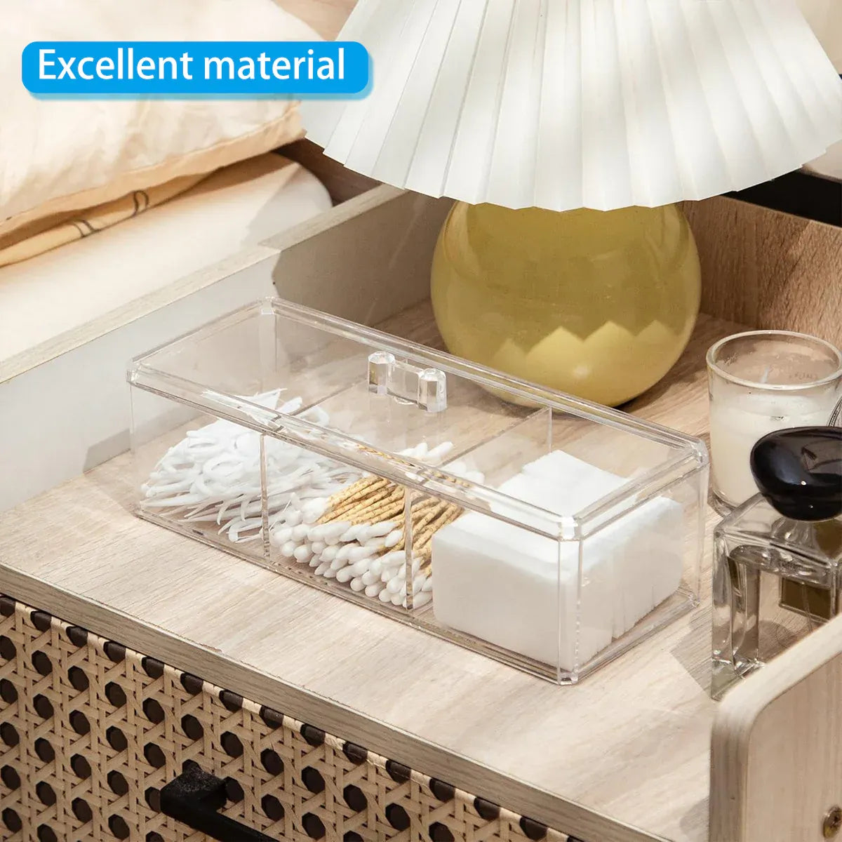 2PCS Multi-Function Plastic Storage Boxes with Lids Transparent for Home Use
