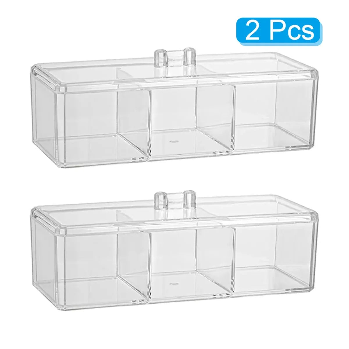 2PCS Multi-Function Plastic Storage Boxes with Lids Transparent for Home Use